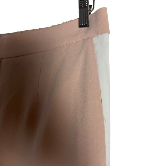 Babaton Conan Nude Blush Crepe Side Stripe Slim Ankle Trouser Pants Size 10 - Picture 6 of 10